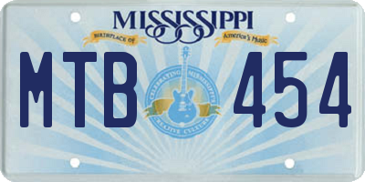 MS license plate MTB454