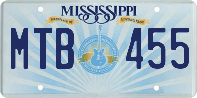 MS license plate MTB455