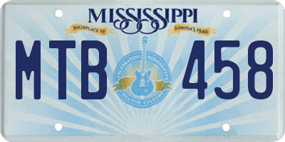 MS license plate MTB458