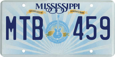 MS license plate MTB459