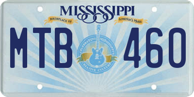 MS license plate MTB460