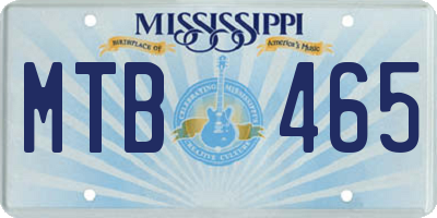 MS license plate MTB465