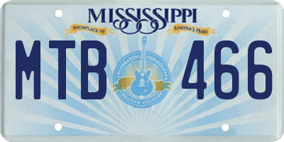 MS license plate MTB466