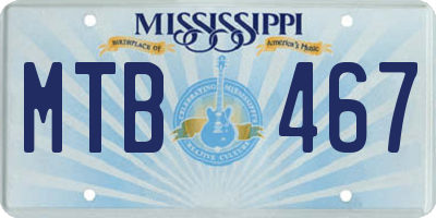 MS license plate MTB467