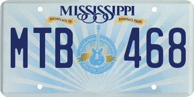 MS license plate MTB468