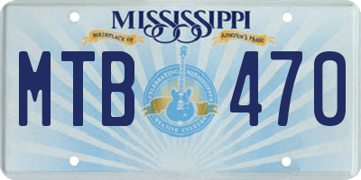 MS license plate MTB470