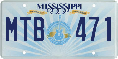 MS license plate MTB471