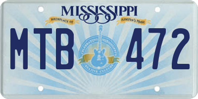 MS license plate MTB472