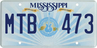 MS license plate MTB473