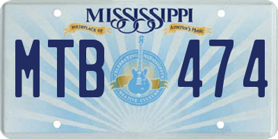 MS license plate MTB474