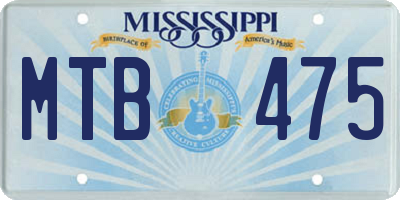 MS license plate MTB475