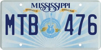 MS license plate MTB476