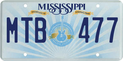 MS license plate MTB477