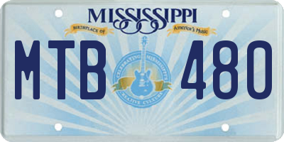 MS license plate MTB480