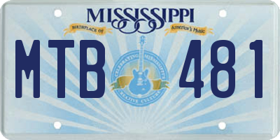 MS license plate MTB481
