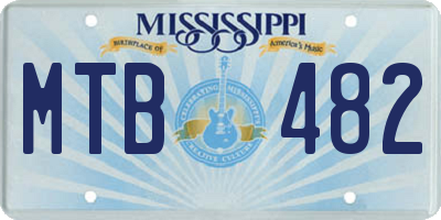 MS license plate MTB482
