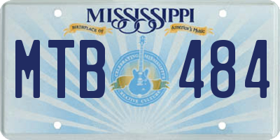 MS license plate MTB484