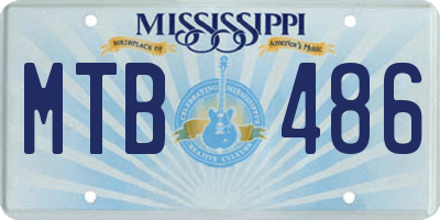 MS license plate MTB486