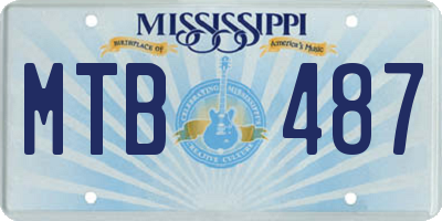 MS license plate MTB487