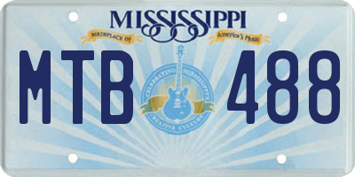 MS license plate MTB488