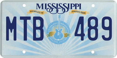 MS license plate MTB489