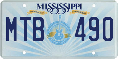 MS license plate MTB490