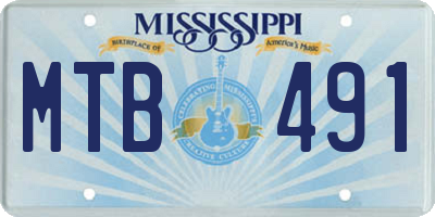 MS license plate MTB491