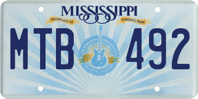 MS license plate MTB492