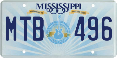 MS license plate MTB496