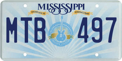MS license plate MTB497