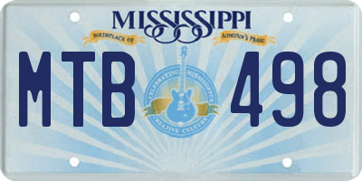 MS license plate MTB498