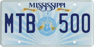 MS license plate MTB500