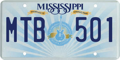 MS license plate MTB501