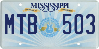 MS license plate MTB503