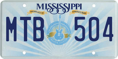 MS license plate MTB504