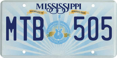 MS license plate MTB505