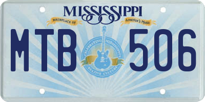 MS license plate MTB506