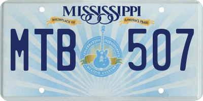 MS license plate MTB507