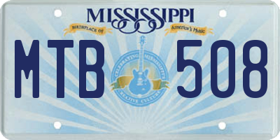 MS license plate MTB508