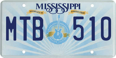 MS license plate MTB510