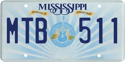 MS license plate MTB511