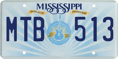 MS license plate MTB513