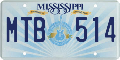 MS license plate MTB514