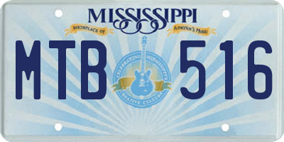 MS license plate MTB516