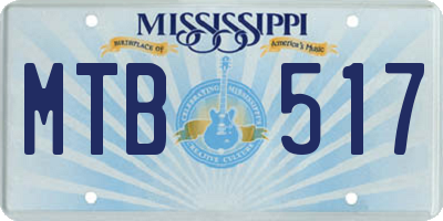 MS license plate MTB517