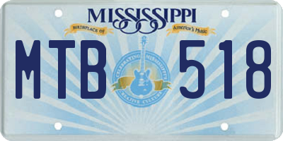 MS license plate MTB518