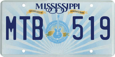 MS license plate MTB519