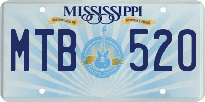 MS license plate MTB520