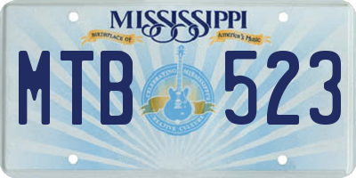 MS license plate MTB523