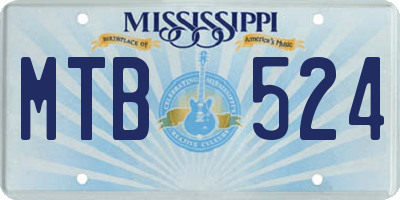 MS license plate MTB524
